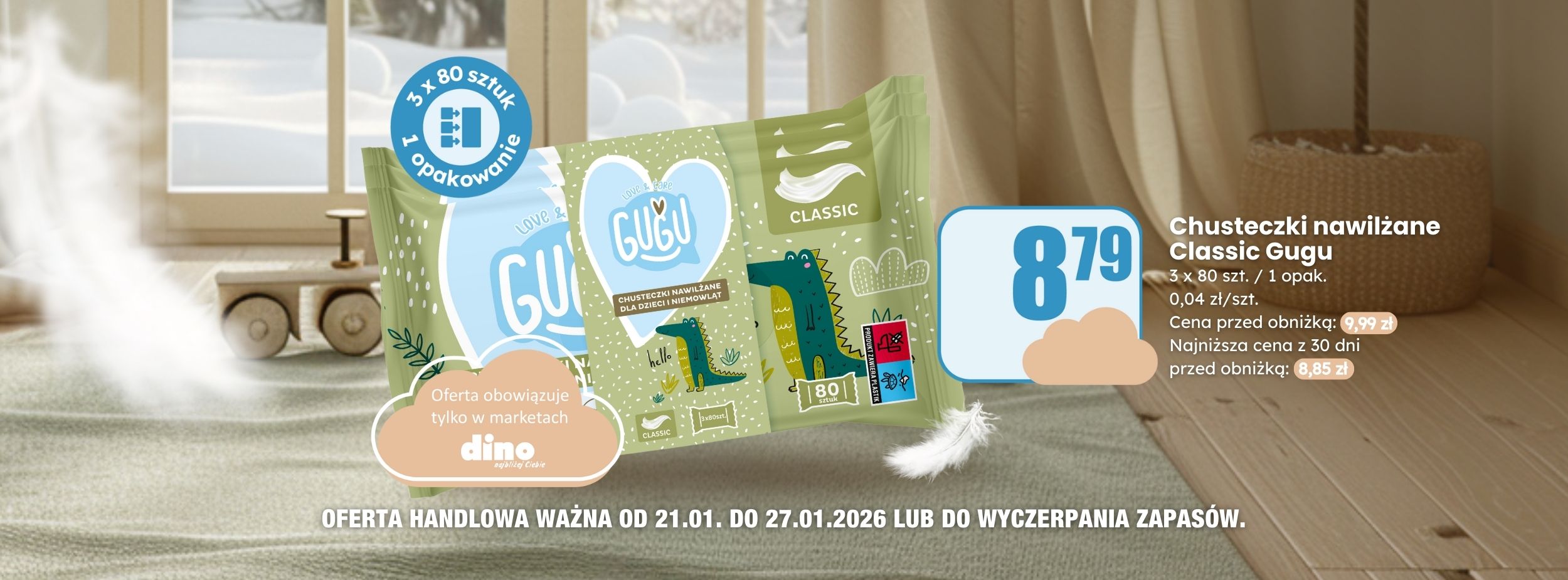 chusteczki nawilżane 3pak