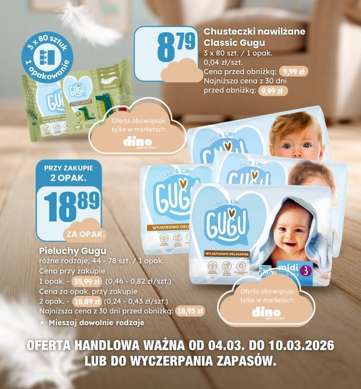 Chusteczki i pieluchy Gugu