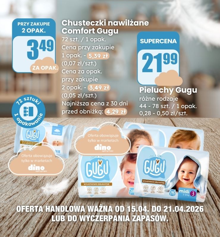 pieluchy i chusteczki Gugu