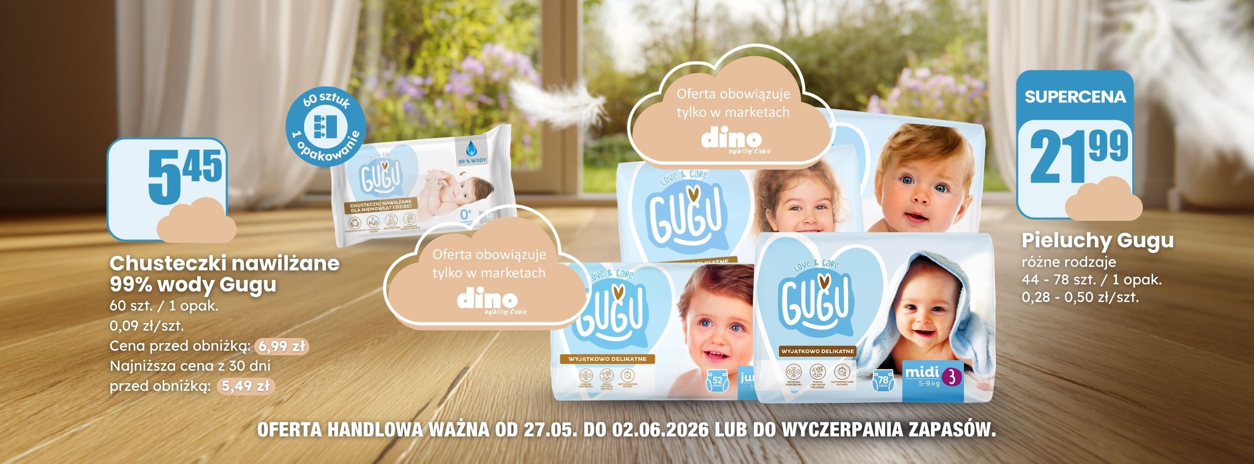 Chusteczki i pieluchy gugu