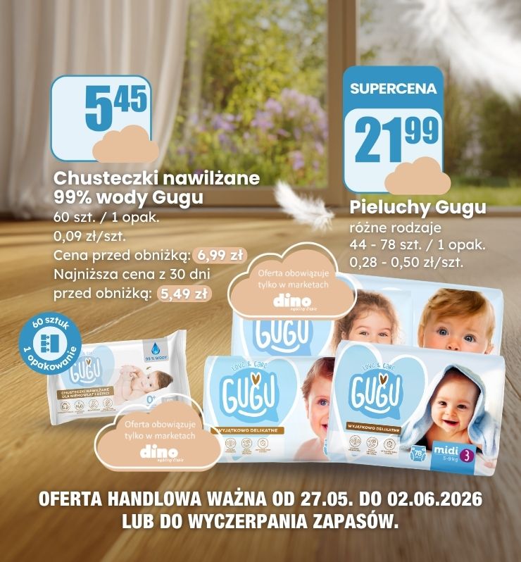 pieluchy i chusteczki gugu